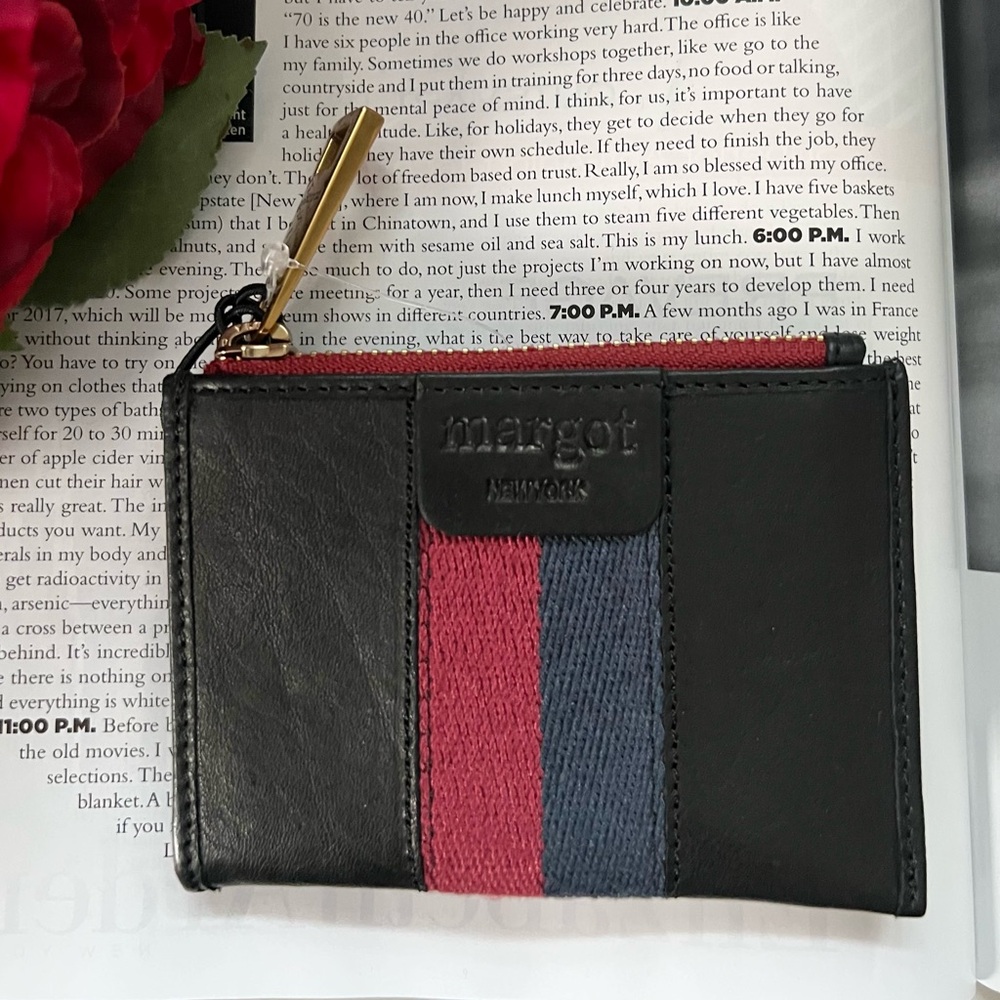 New Margot Black, Red, and Blue Stripe Wallet